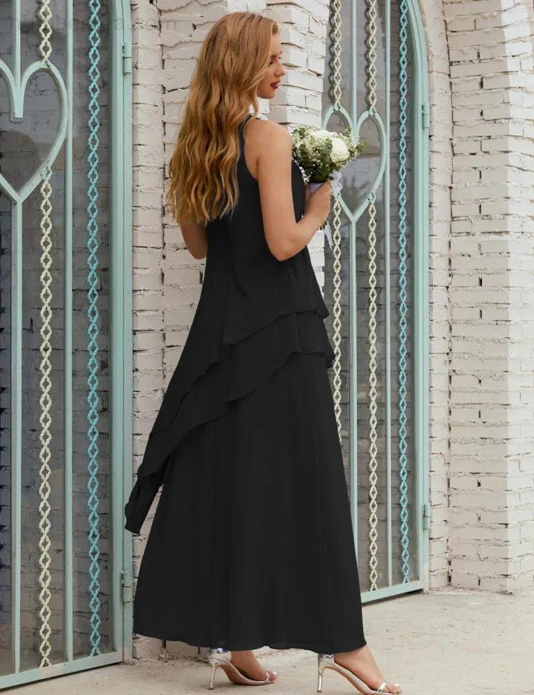 Chiffon Long Plus Size Mother of Bride Dresses Formal Bridesmaid Prom Gown SY28019 - Image 58