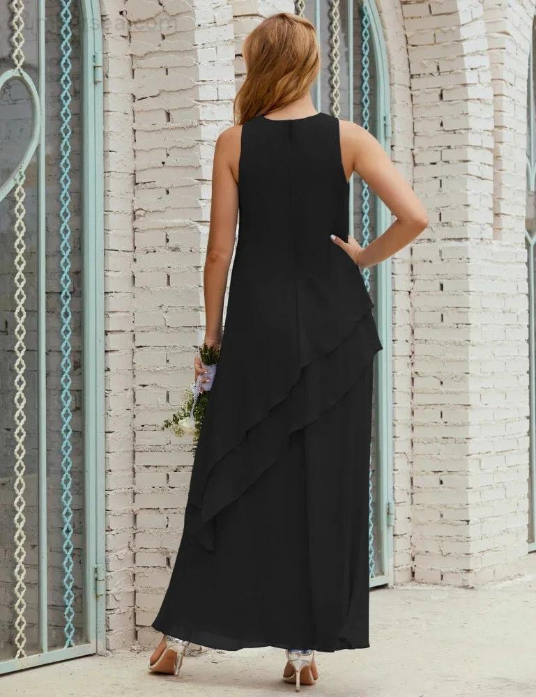Chiffon Long Plus Size Mother of Bride Dresses Formal Bridesmaid Prom Gown SY28019 - Image 59