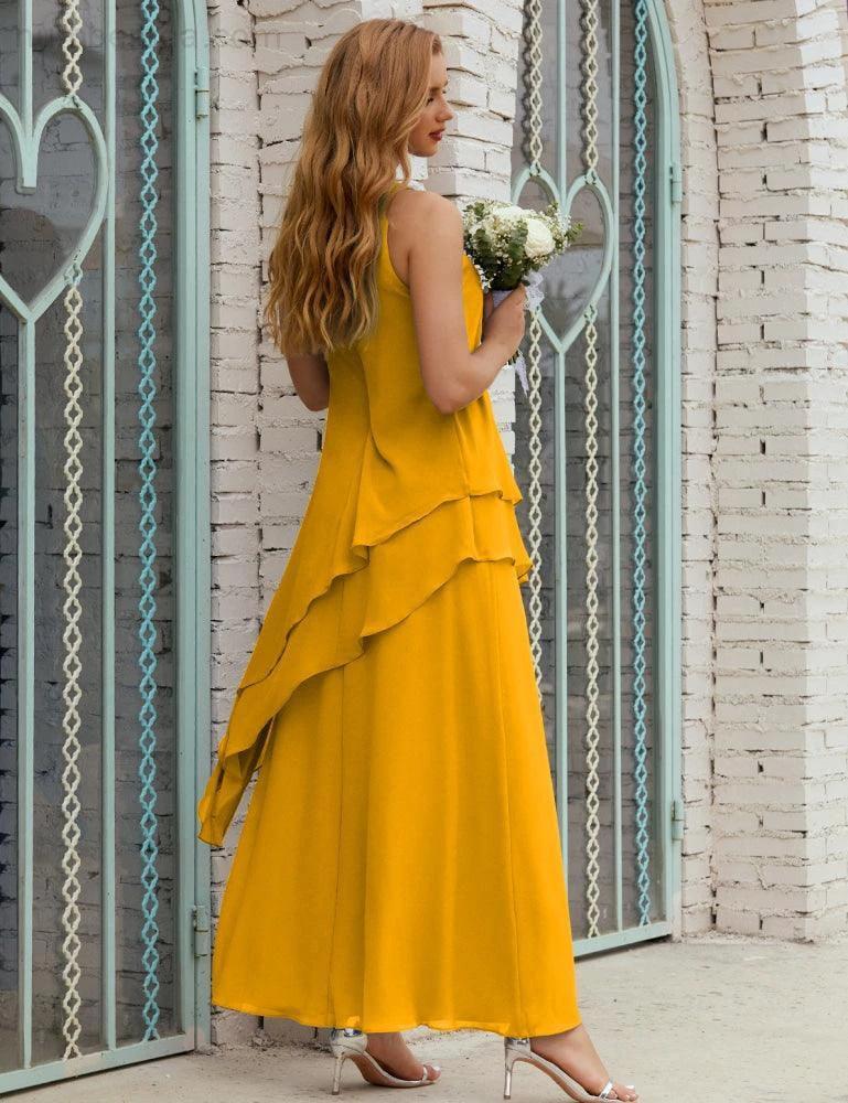 Chiffon Long Plus Size Mother of Bride Dresses Formal Bridesmaid Prom Gown SY28019 - Image 6