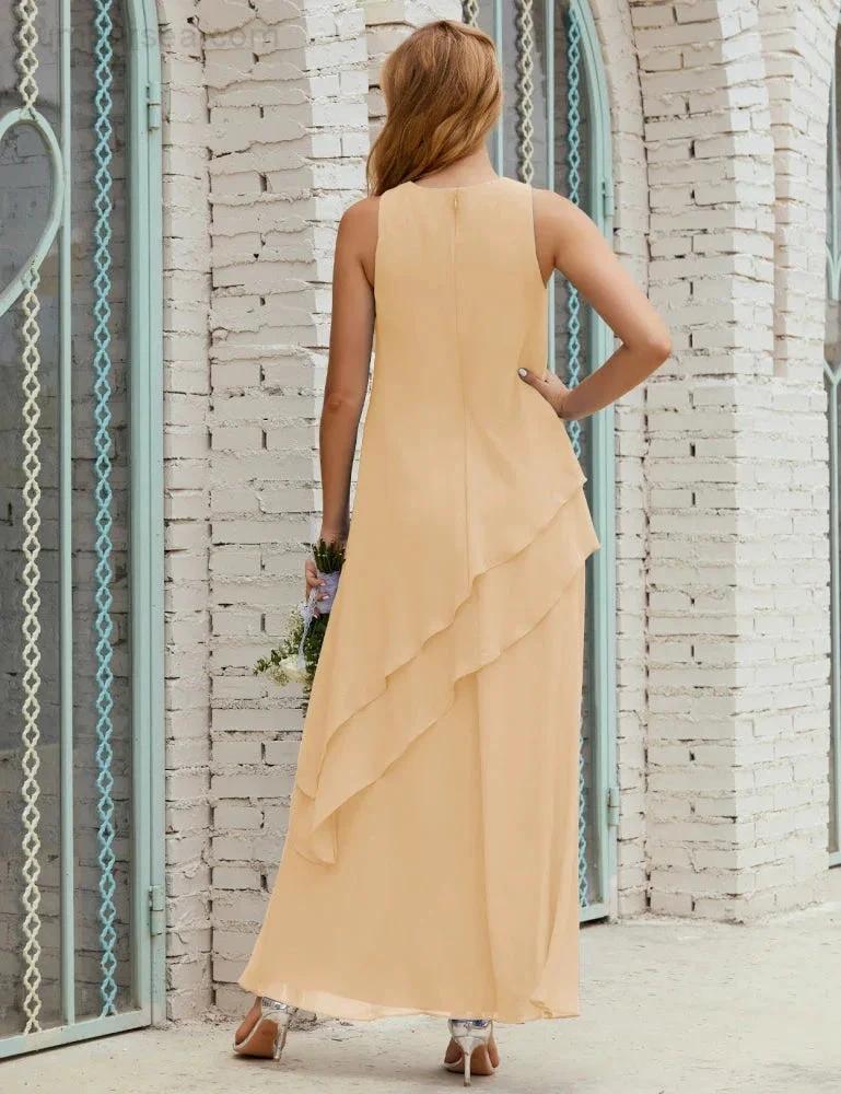 Chiffon Long Plus Size Mother of Bride Dresses Formal Bridesmaid Prom Gown SY28019 - Image 63