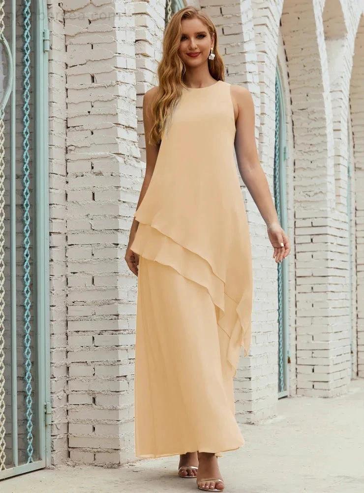 Chiffon Long Plus Size Mother of Bride Dresses Formal Bridesmaid Prom Gown SY28019 - Image 64