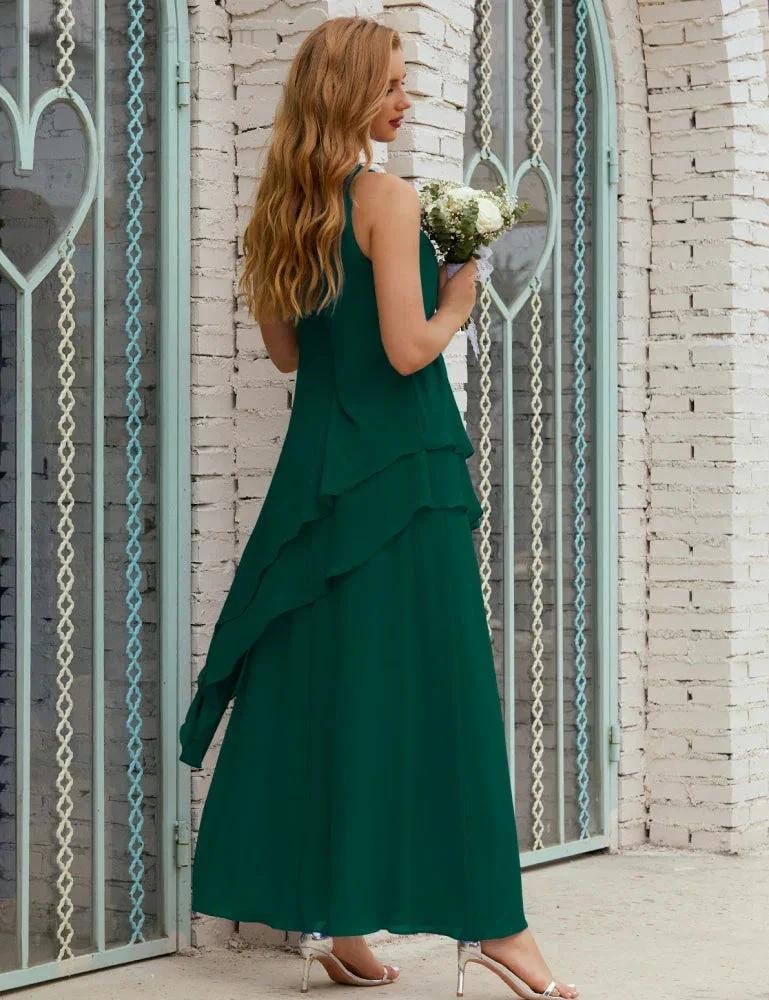 Chiffon Long Plus Size Mother of Bride Dresses Formal Bridesmaid Prom Gown SY28019 - Image 66