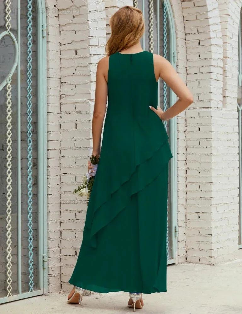 Chiffon Long Plus Size Mother of Bride Dresses Formal Bridesmaid Prom Gown SY28019 - Image 67
