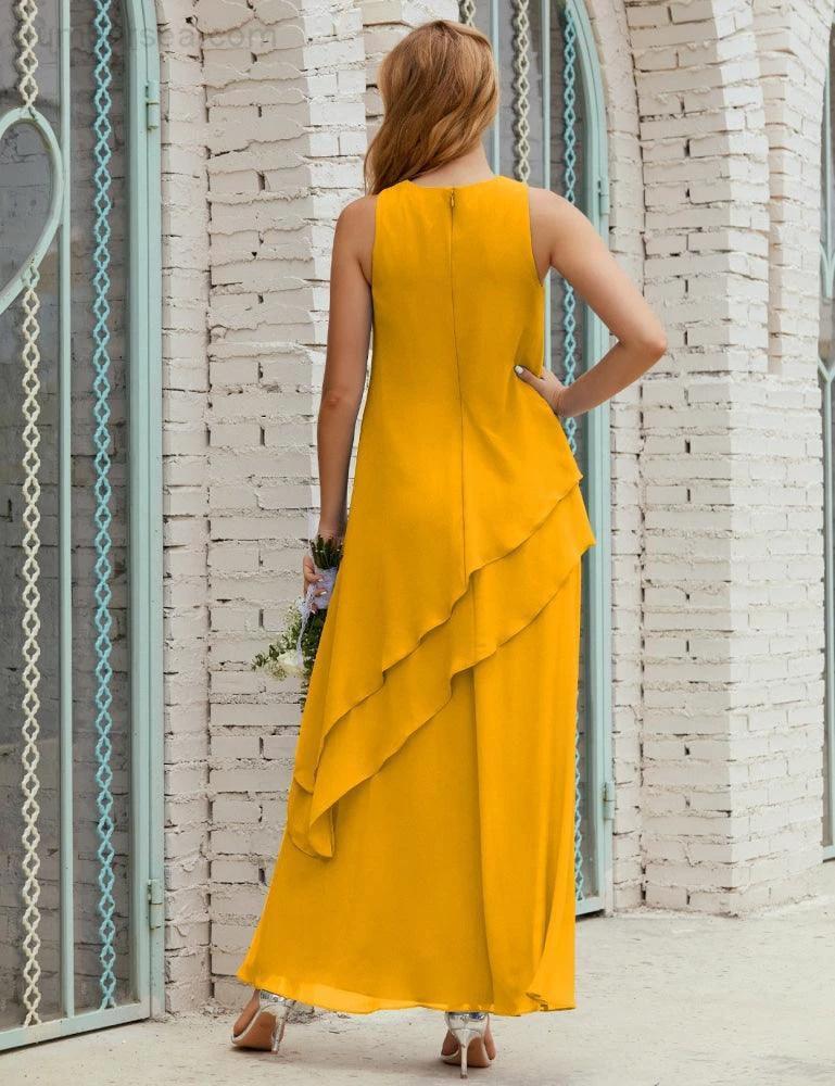 Chiffon Long Plus Size Mother of Bride Dresses Formal Bridesmaid Prom Gown SY28019 - Image 7