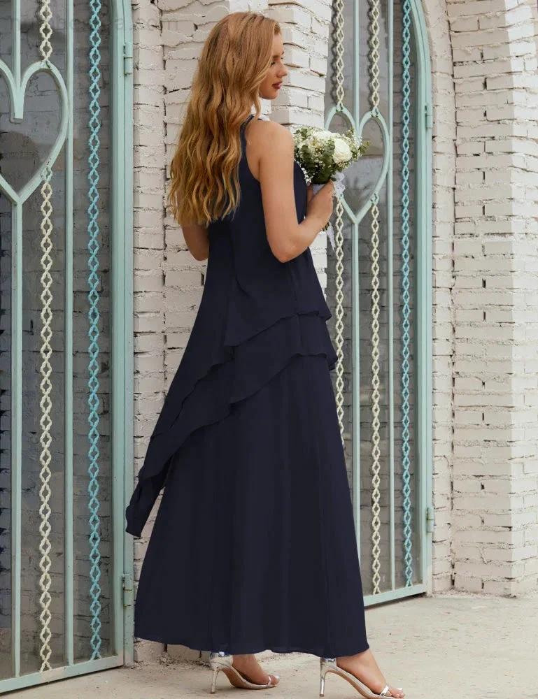 Chiffon Long Plus Size Mother of Bride Dresses Formal Bridesmaid Prom Gown SY28019 - Image 70