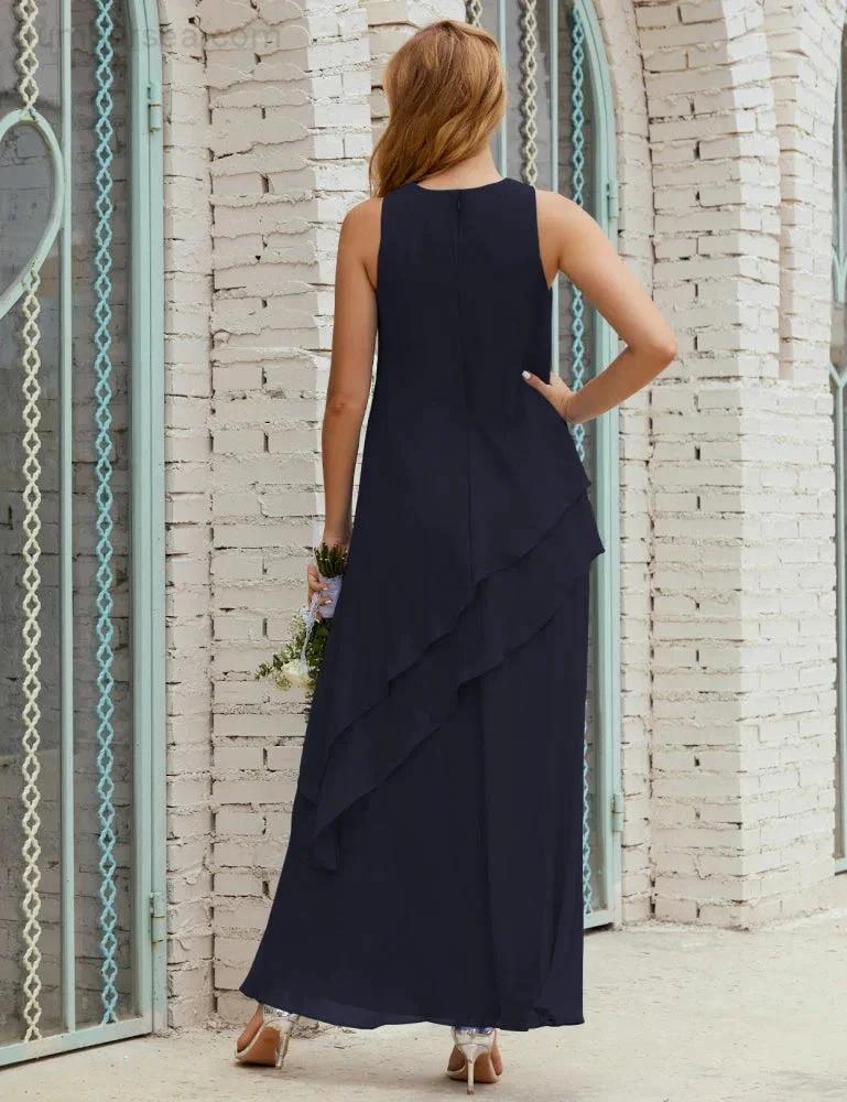Chiffon Long Plus Size Mother of Bride Dresses Formal Bridesmaid Prom Gown SY28019 - Image 71