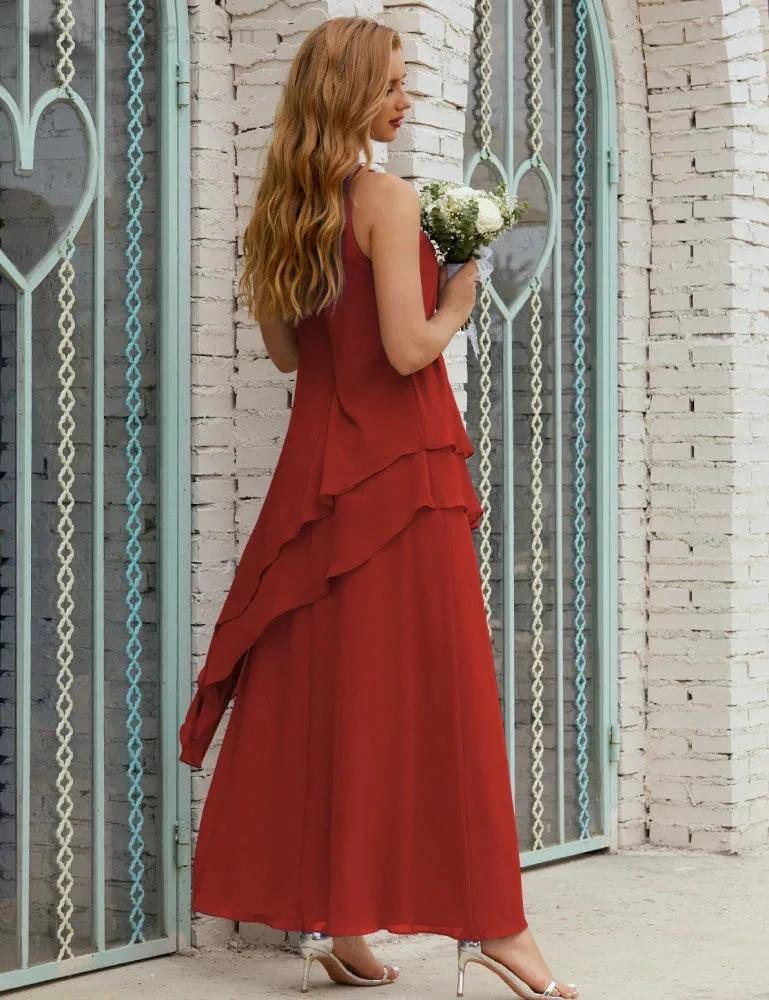 Chiffon Long Plus Size Mother of Bride Dresses Formal Bridesmaid Prom Gown SY28019 - Image 74