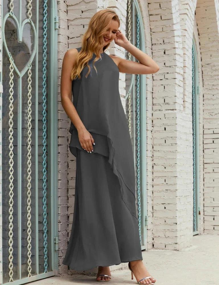 Chiffon Long Plus Size Mother of Bride Dresses Formal Bridesmaid Prom Gown SY28019 - Image 77