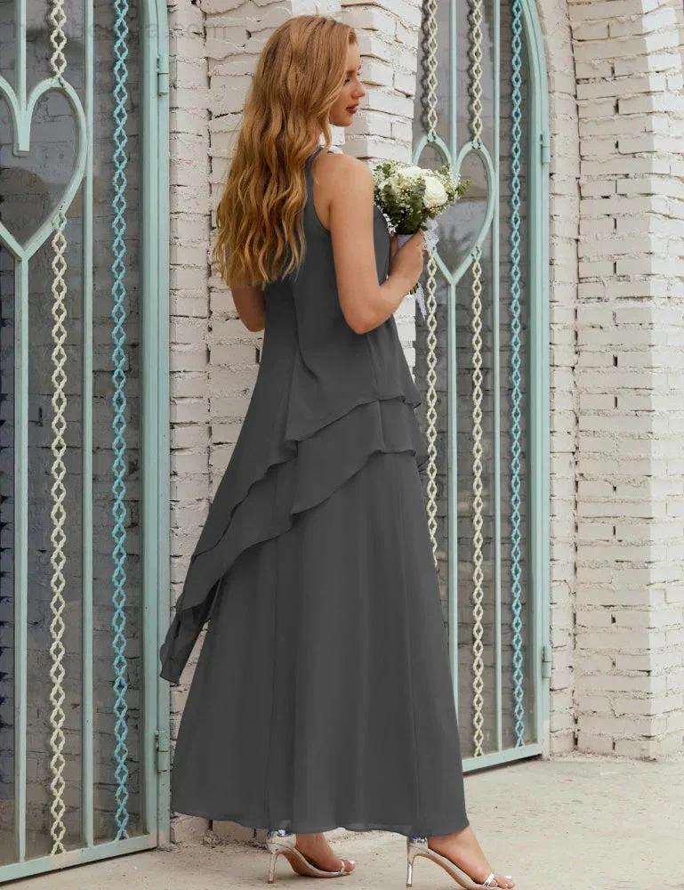 Chiffon Long Plus Size Mother of Bride Dresses Formal Bridesmaid Prom Gown SY28019 - Image 78