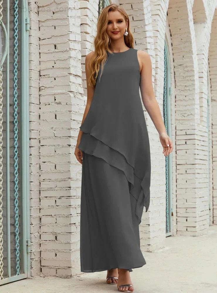 Chiffon Long Plus Size Mother of Bride Dresses Formal Bridesmaid Prom Gown SY28019 - Image 80