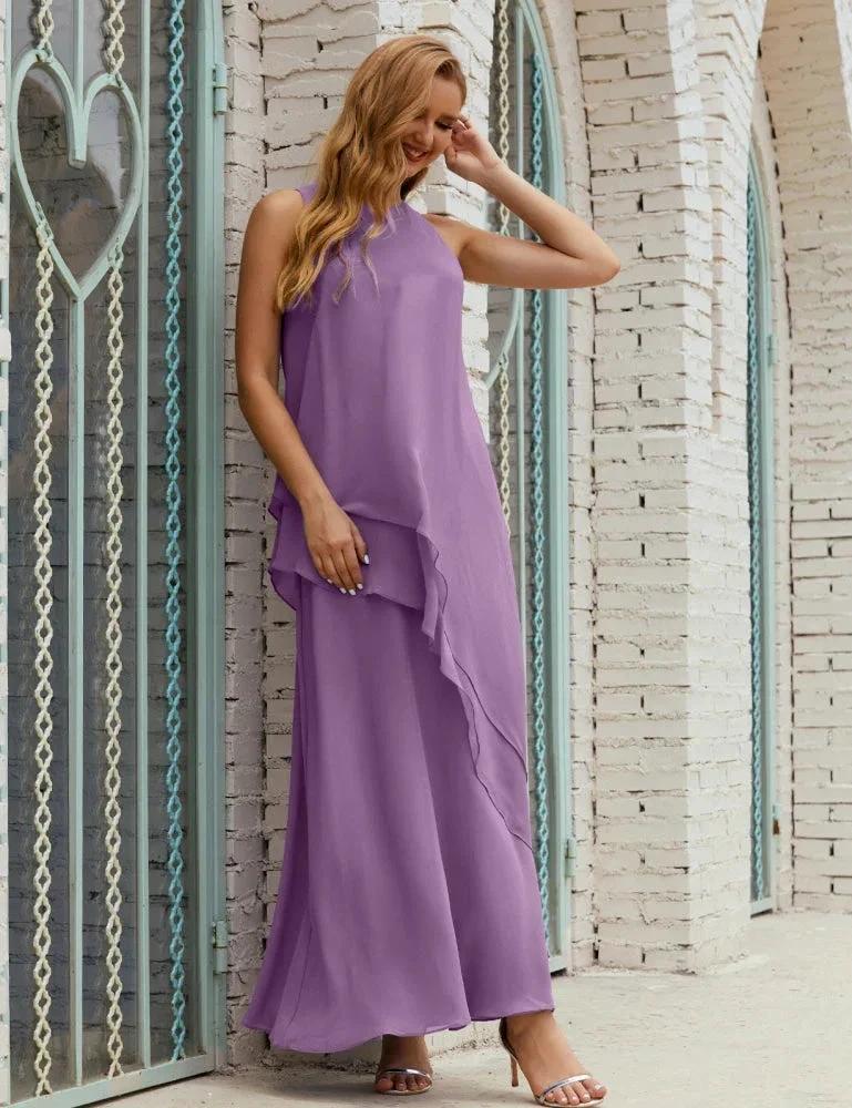 Chiffon Long Plus Size Mother of Bride Dresses Formal Bridesmaid Prom Gown SY28019 - Image 81