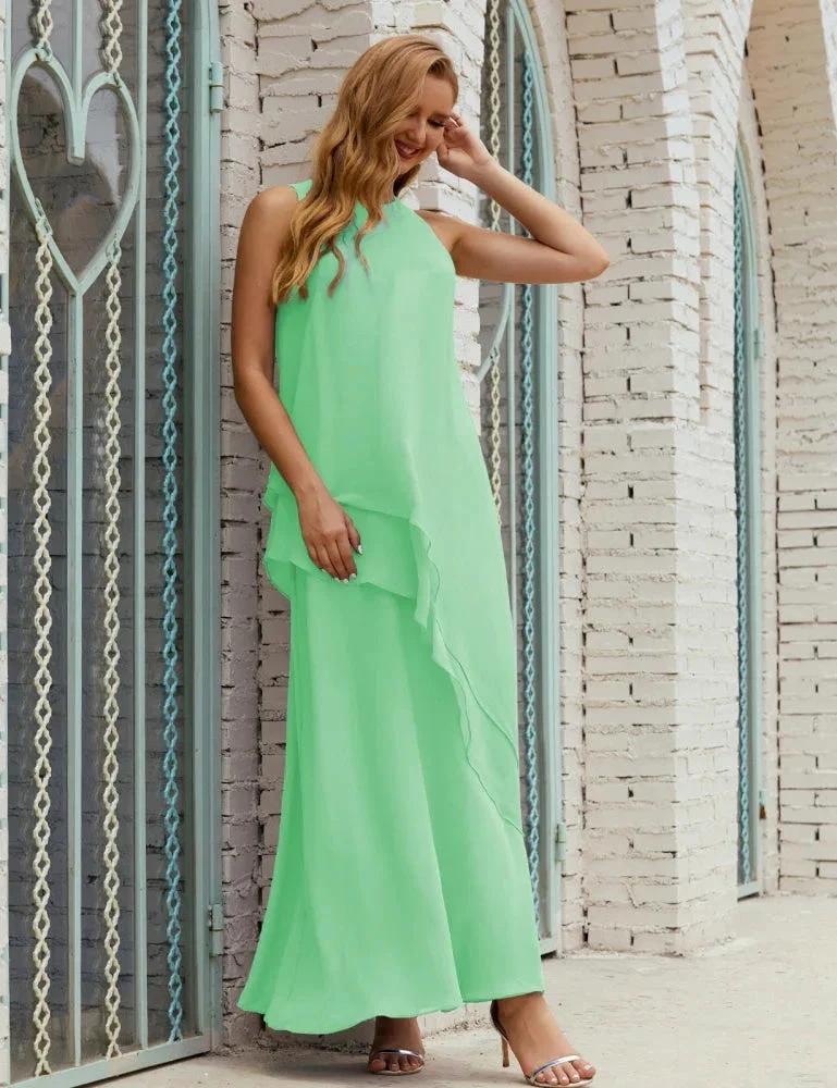 Chiffon Long Plus Size Mother of Bride Dresses Formal Bridesmaid Prom Gown SY28019 - Image 85