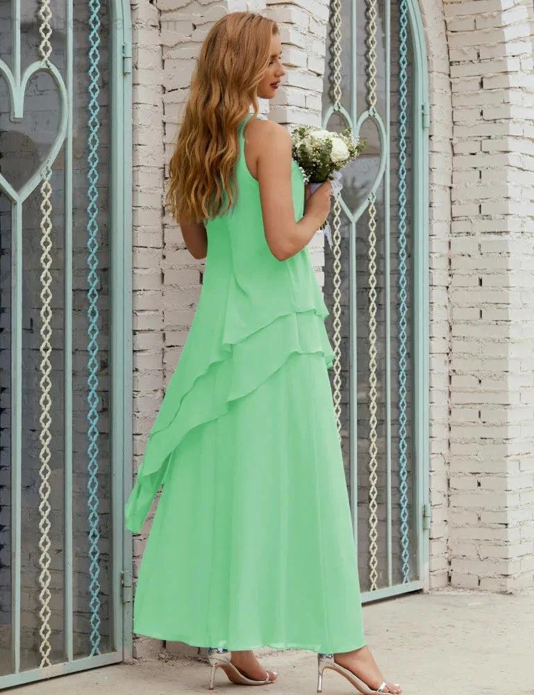 Chiffon Long Plus Size Mother of Bride Dresses Formal Bridesmaid Prom Gown SY28019 - Image 86