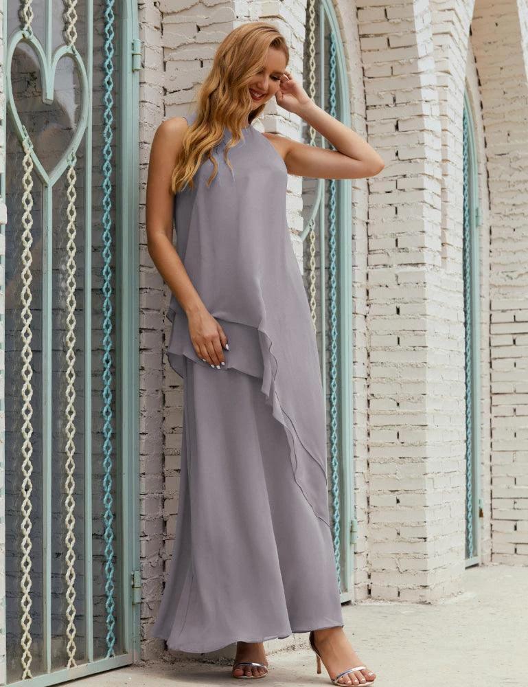 Chiffon Long Plus Size Mother of Bride Dresses Formal Bridesmaid Prom Gown SY28019 - Image 9