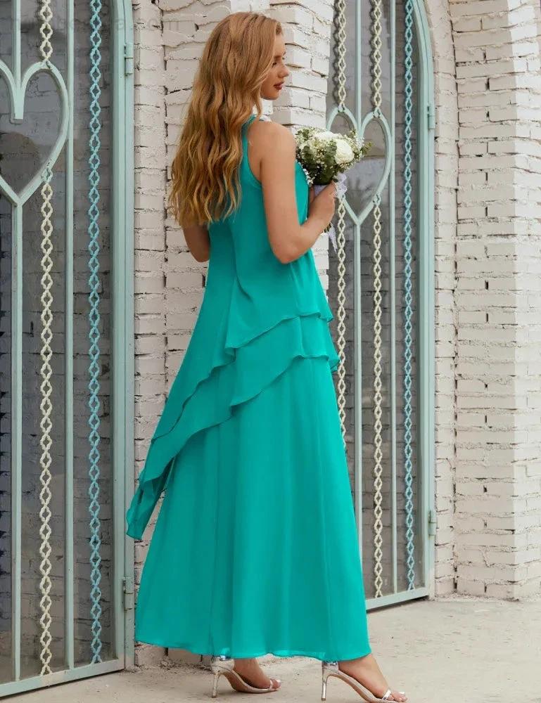 Chiffon Long Plus Size Mother of Bride Dresses Formal Bridesmaid Prom Gown SY28019 - Image 90