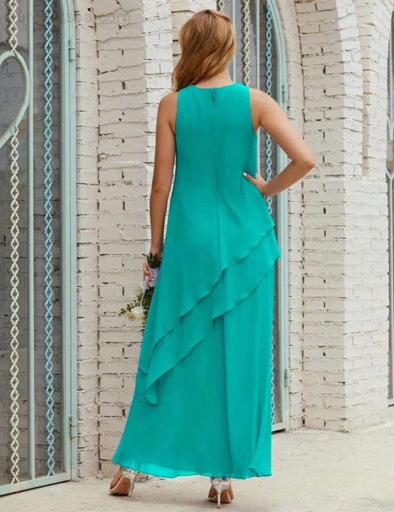 Chiffon Long Plus Size Mother of Bride Dresses Formal Bridesmaid Prom Gown SY28019 - Image 91
