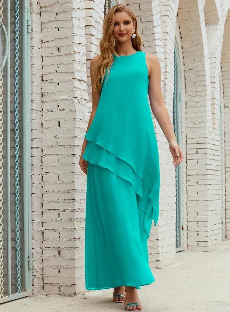 Chiffon Long Plus Size Mother of Bride Dresses Formal Bridesmaid Prom Gown SY28019 - Image 92