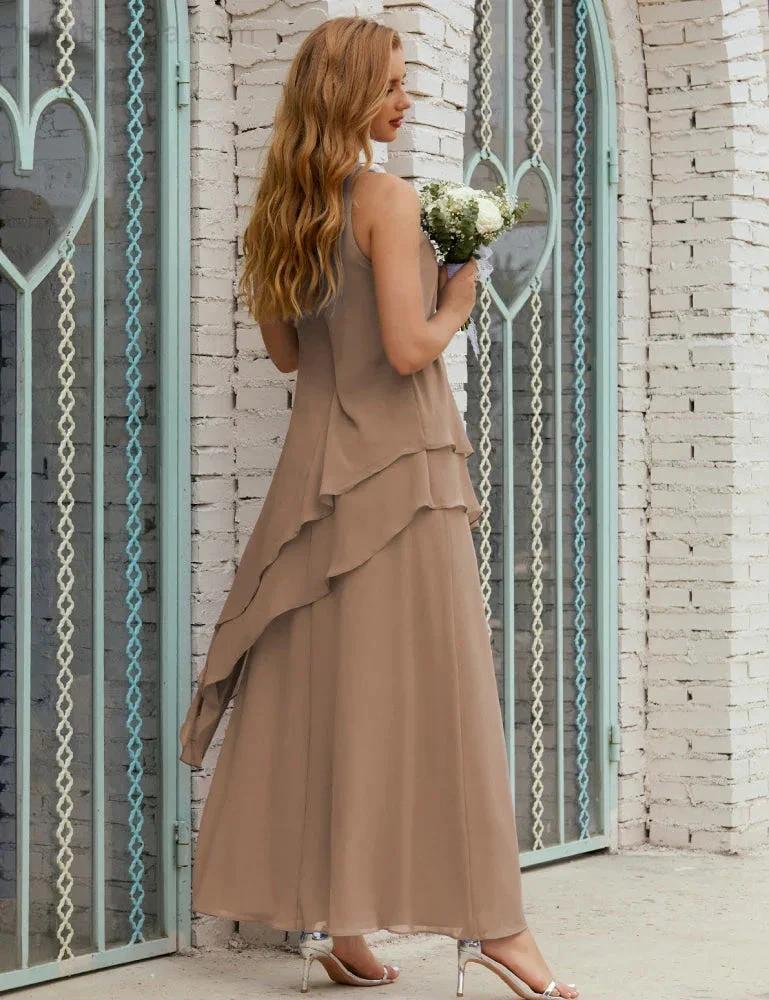 Chiffon Long Plus Size Mother of Bride Dresses Formal Bridesmaid Prom Gown SY28019 - Image 94