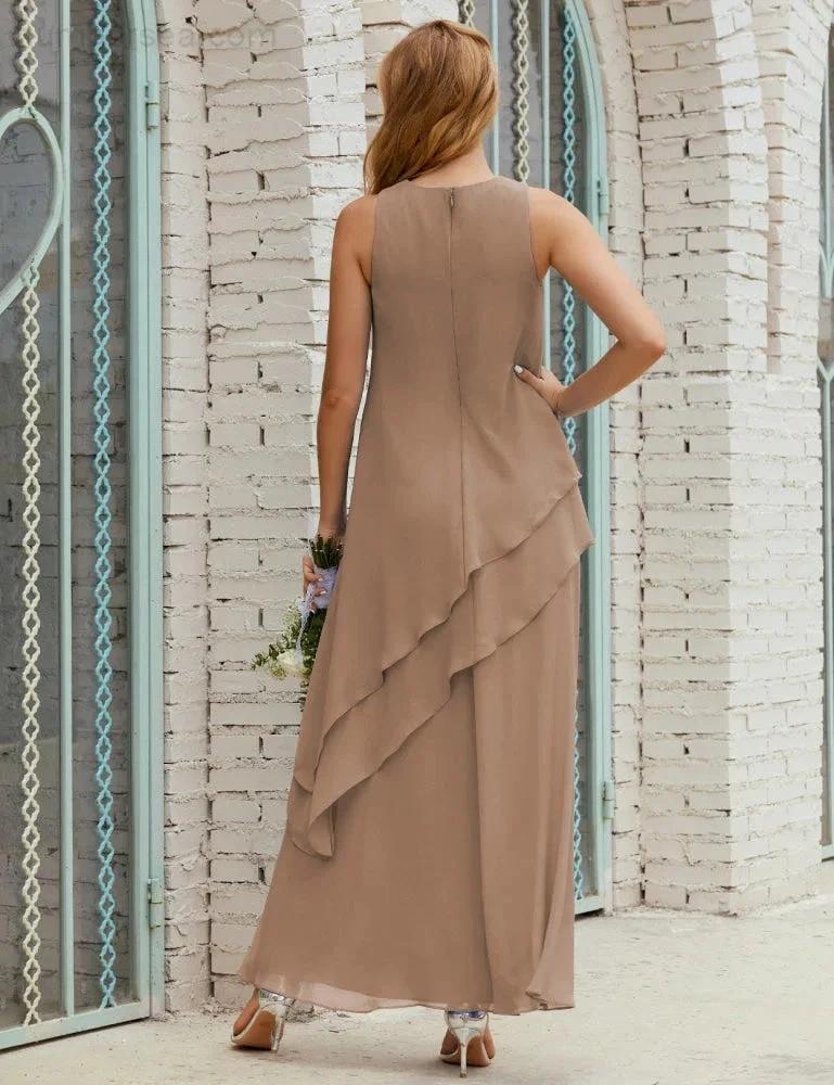 Chiffon Long Plus Size Mother of Bride Dresses Formal Bridesmaid Prom Gown SY28019 - Image 95