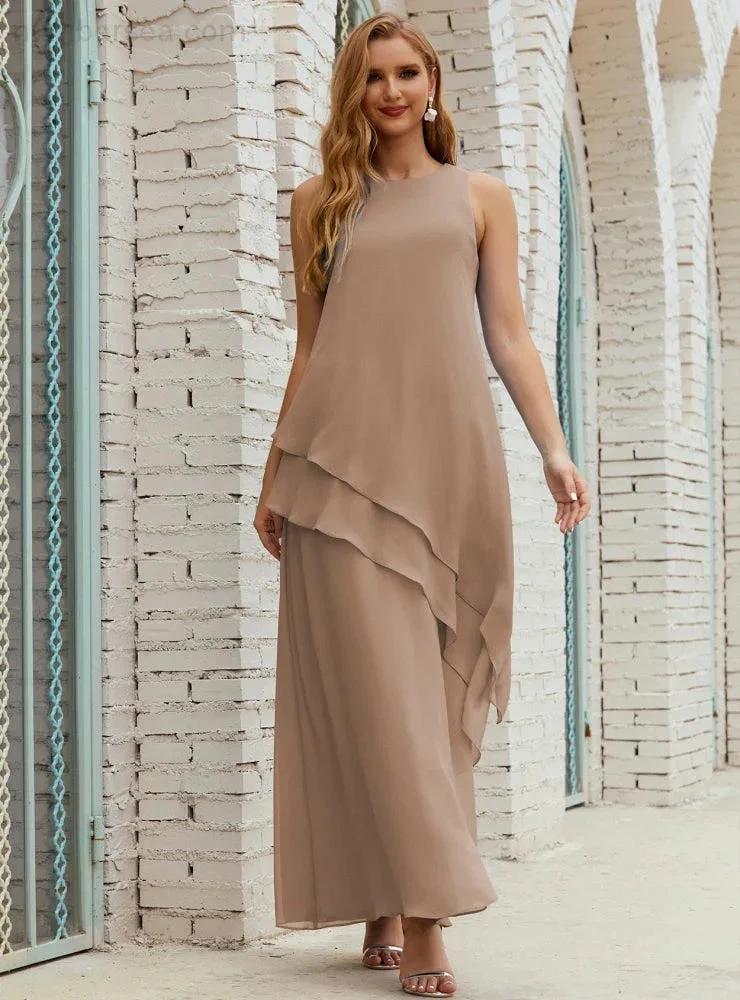 Chiffon Long Plus Size Mother of Bride Dresses Formal Bridesmaid Prom Gown SY28019 - Image 96
