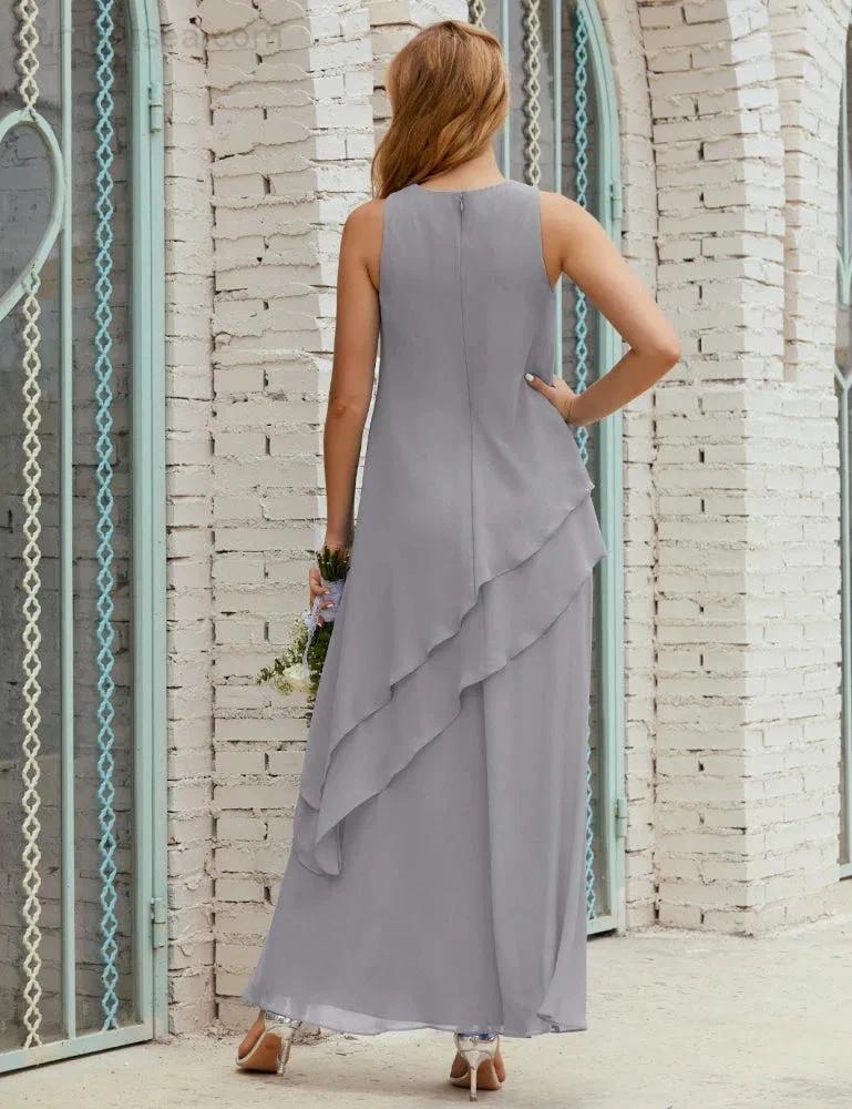 Chiffon Long Plus Size Mother of Bride Dresses Formal Bridesmaid Prom Gown SY28019 - Image 99