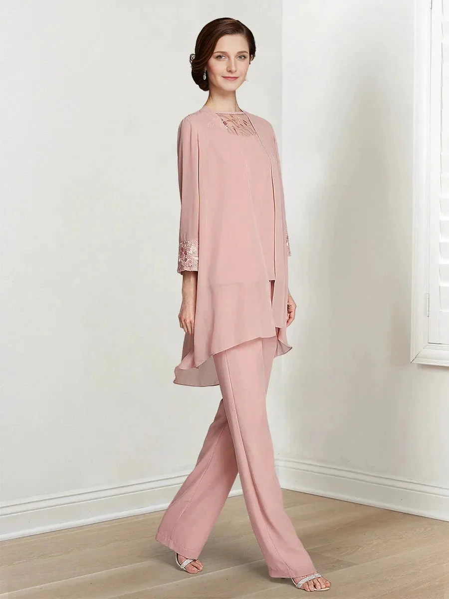Chiffon Long Sleeves Mother Of The Bride Pantsuits With Jacket - Image 2