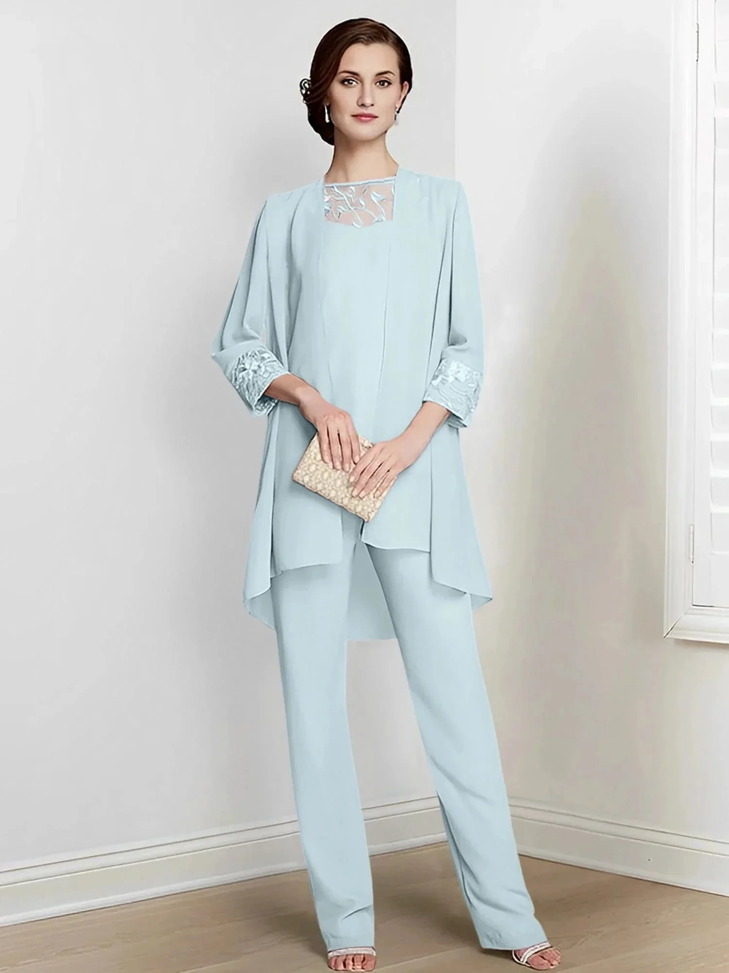 Chiffon Long Sleeves Mother Of The Bride Pantsuits With Jacket - Image 37