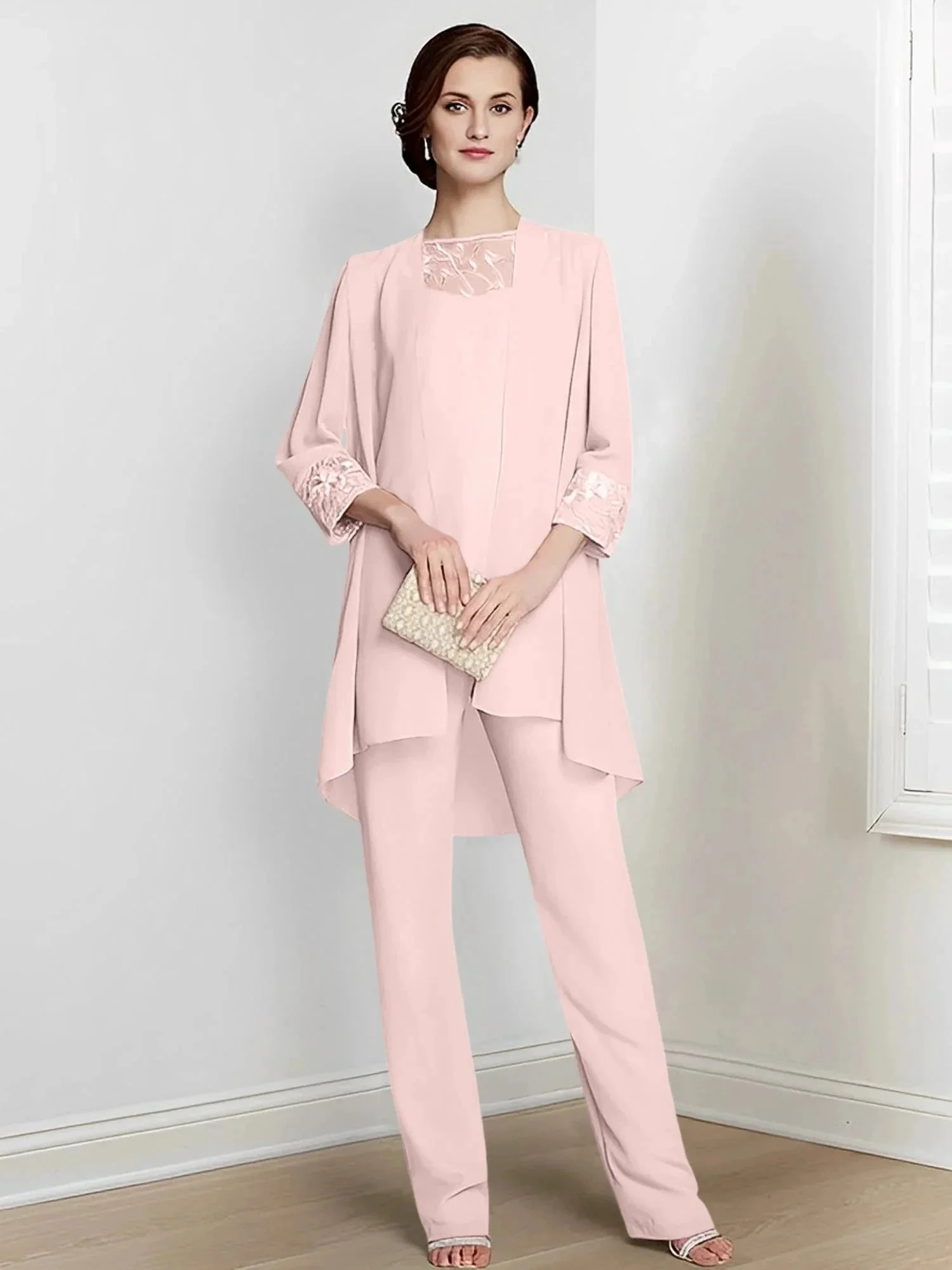 Chiffon Long Sleeves Mother Of The Bride Pantsuits With Jacket - Image 39