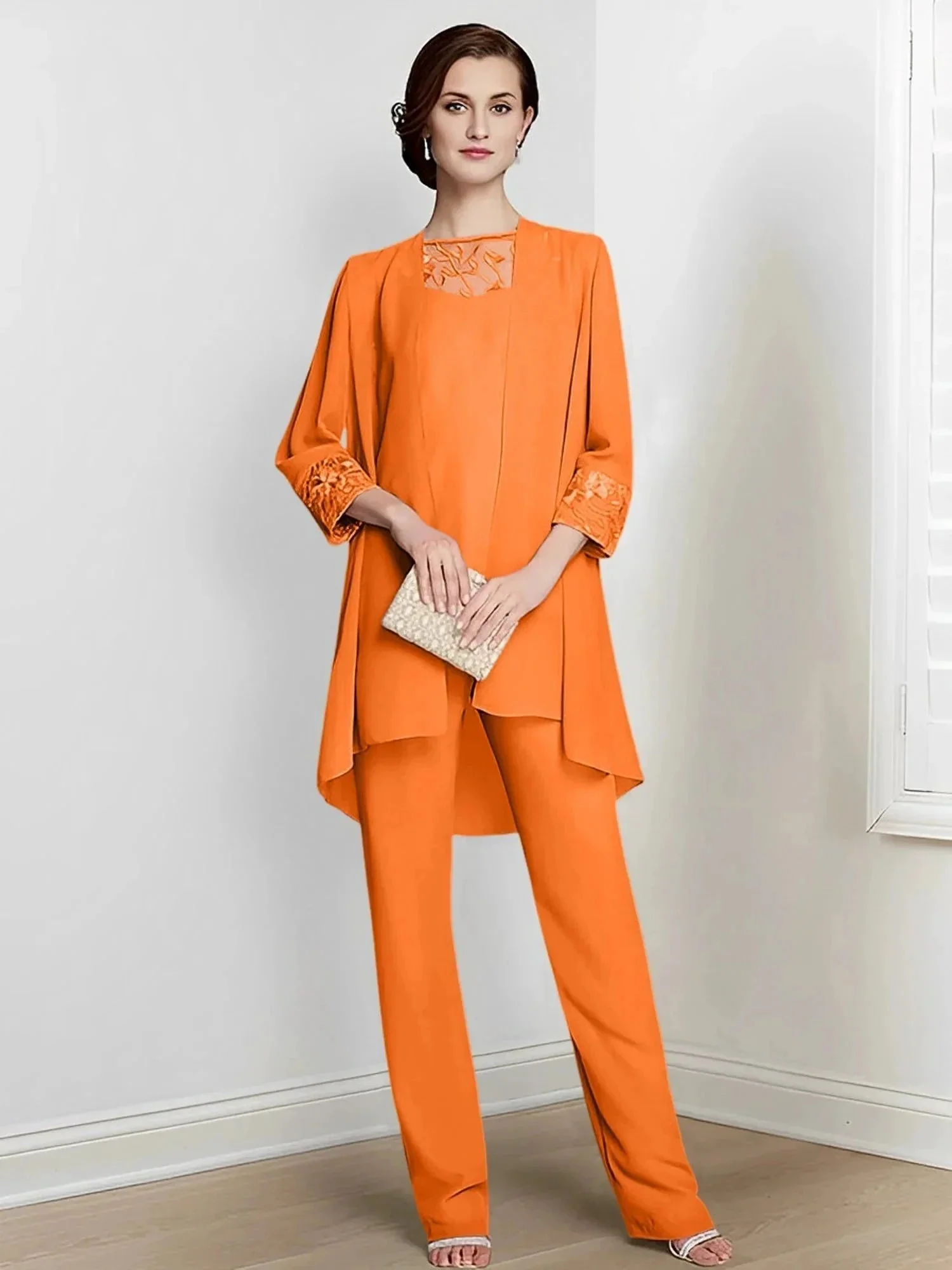 Chiffon Long Sleeves Mother Of The Bride Pantsuits With Jacket - Image 53