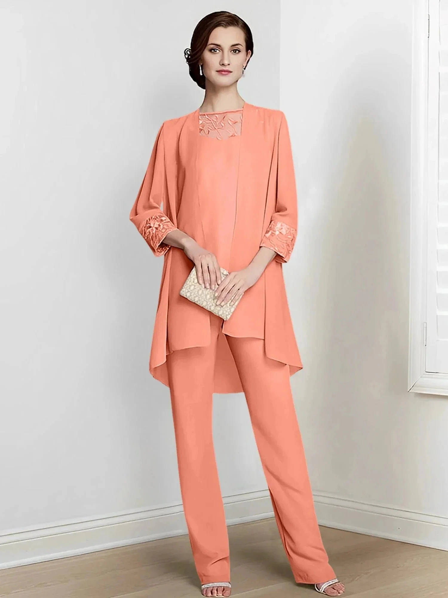 Chiffon Long Sleeves Mother Of The Bride Pantsuits With Jacket - Image 65
