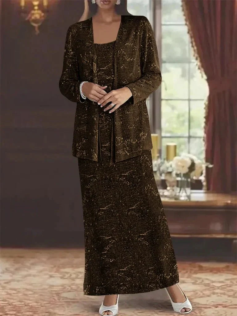 Chiffon Mother of the Bride Dresses with Sequins & Jacket - Image 36