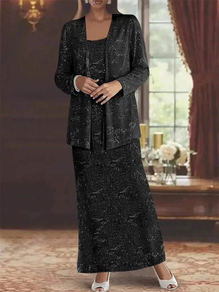 Chiffon Mother of the Bride Dresses with Sequins & Jacket - Image 4