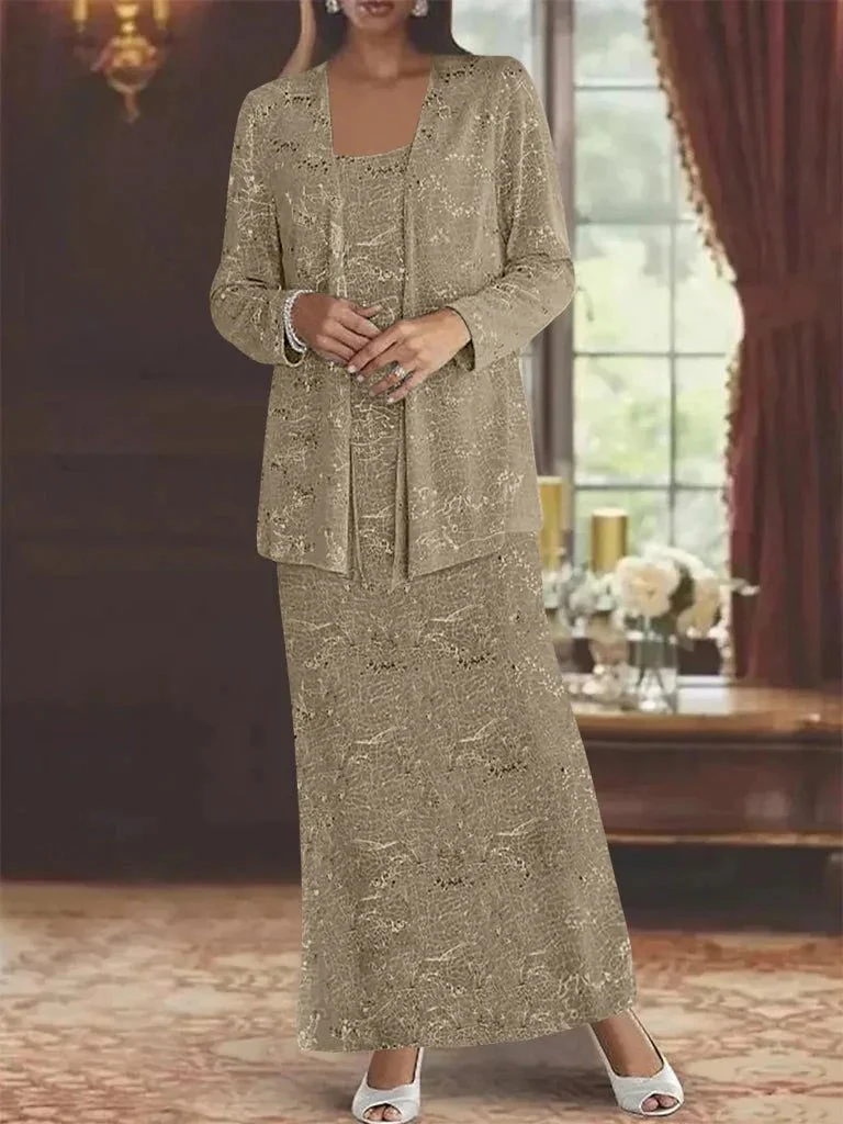 Chiffon Mother of the Bride Dresses with Sequins & Jacket - Image 6