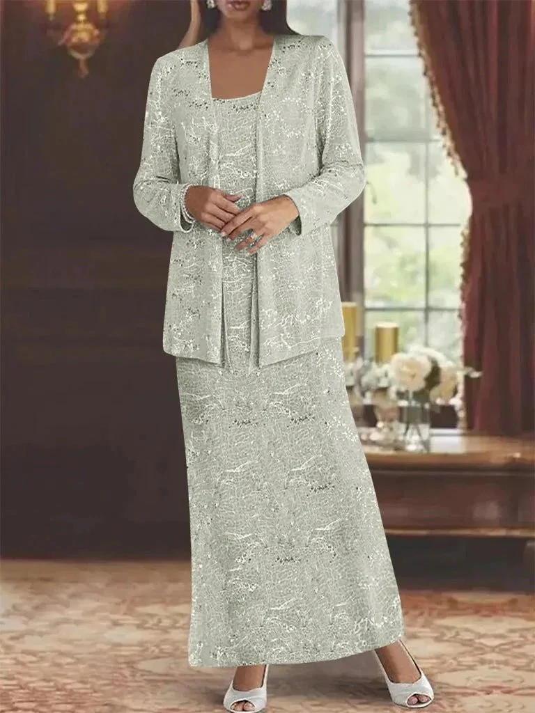 Chiffon Mother of the Bride Dresses with Sequins & Jacket - Image 7