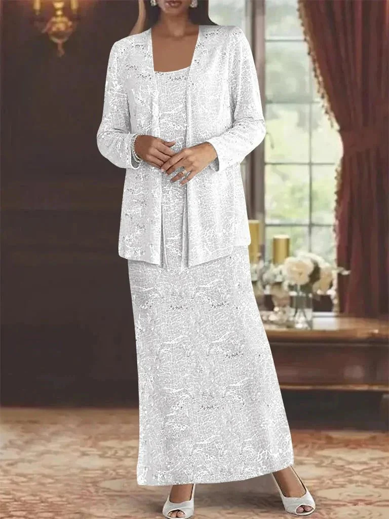 Chiffon Mother of the Bride Dresses with Sequins & Jacket - Image 9