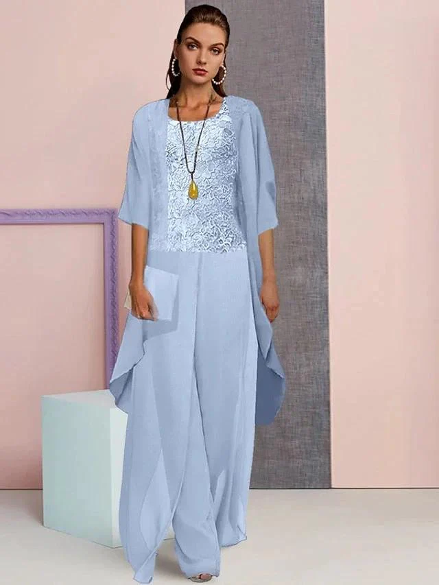 Chiffon Mother of the Bride Pantsuits with Jacket - Image 2