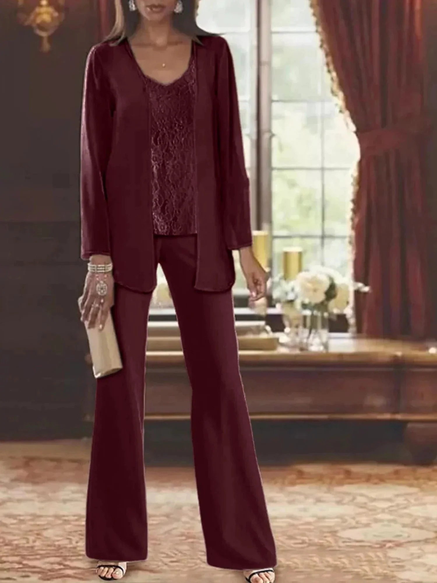 Chiffon Mother of the Bride Pantsuits with Jacket - Image 17