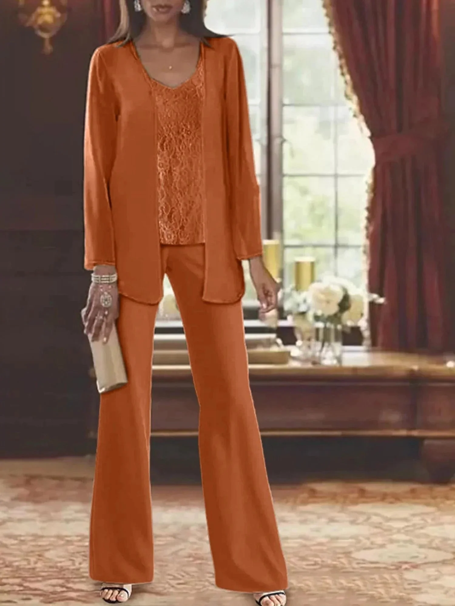 Chiffon Mother of the Bride Pantsuits with Jacket - Image 18