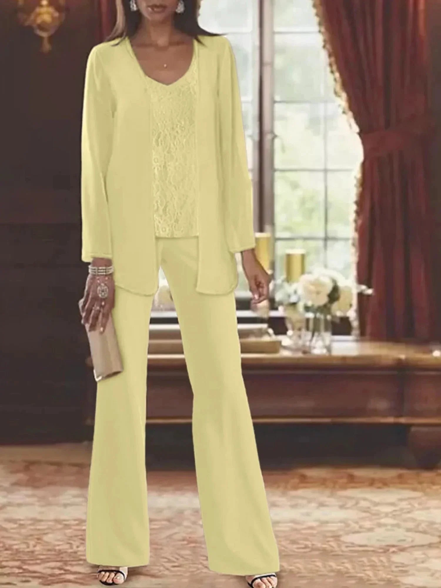 Chiffon Mother of the Bride Pantsuits with Jacket - Image 19