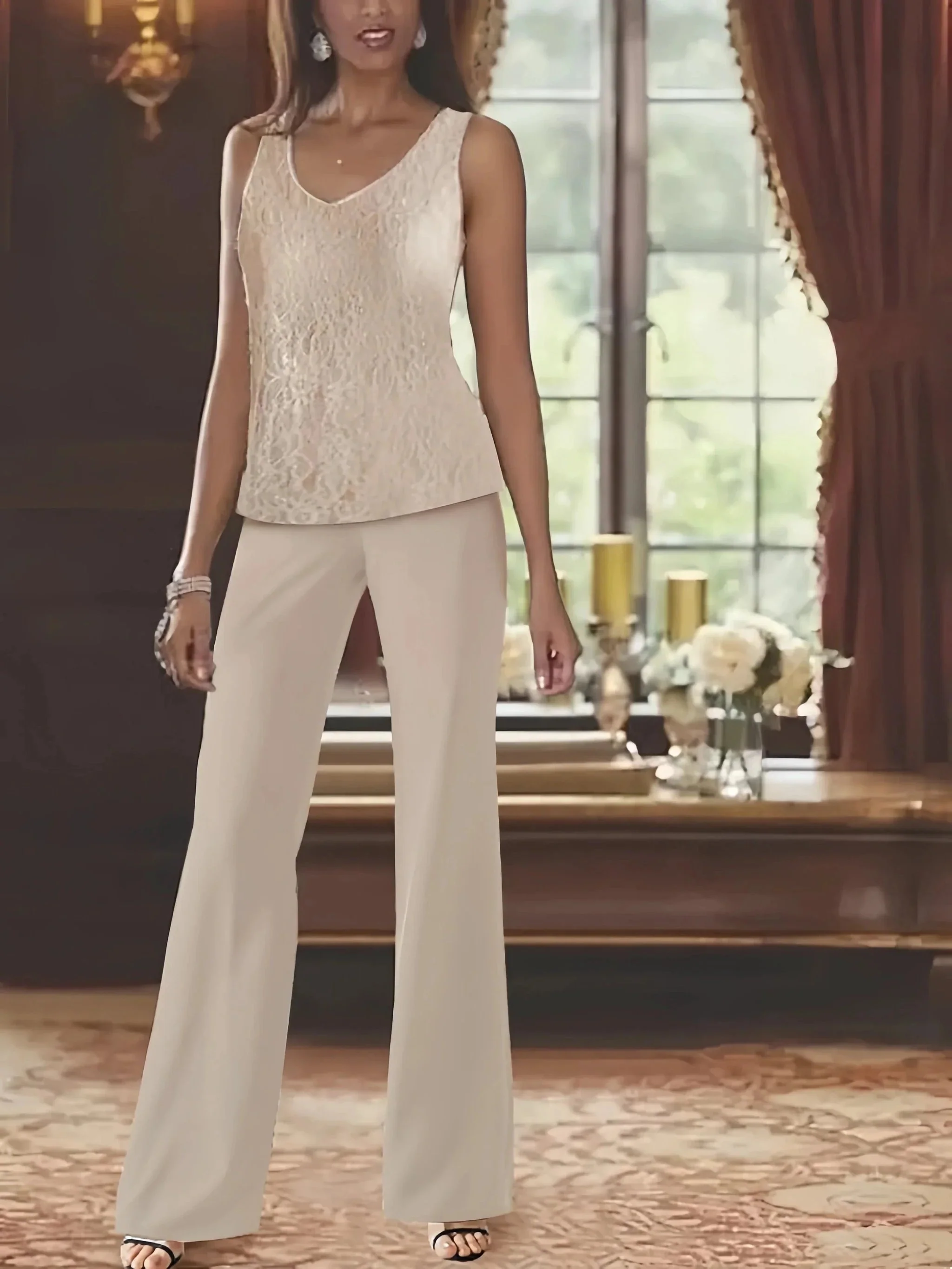 Chiffon Mother of the Bride Pantsuits with Jacket - Image 2