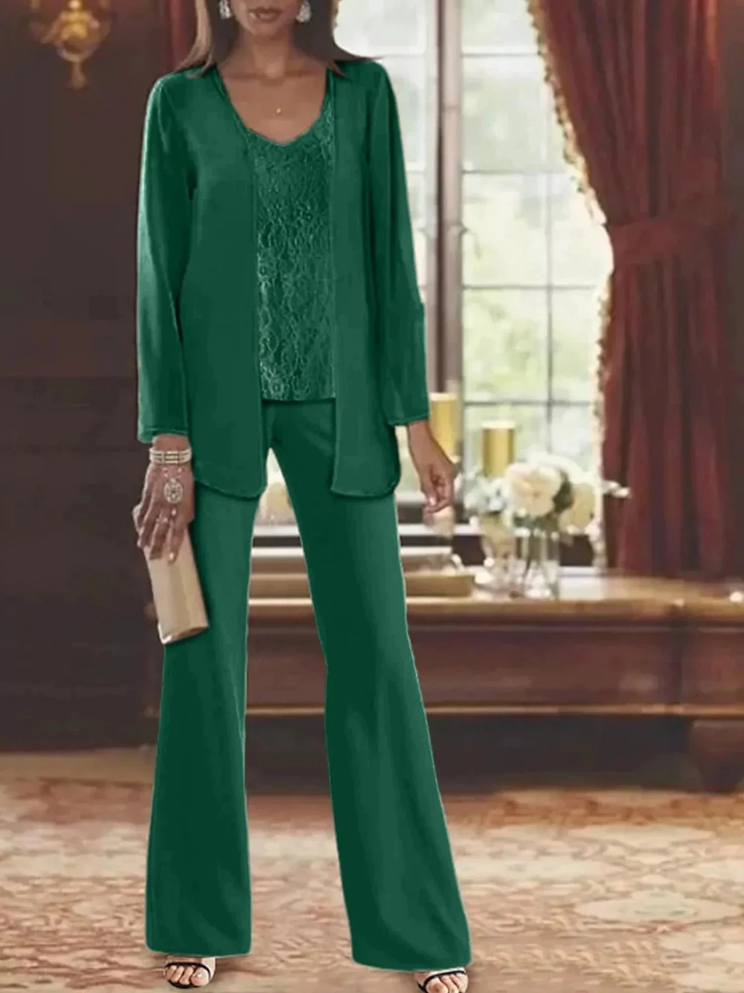 Chiffon Mother of the Bride Pantsuits with Jacket - Image 22