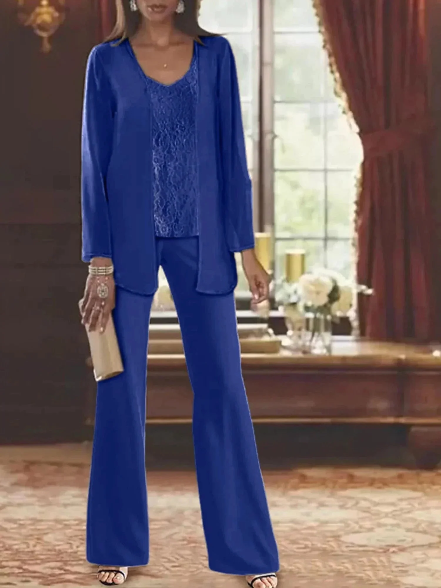 Chiffon Mother of the Bride Pantsuits with Jacket - Image 23