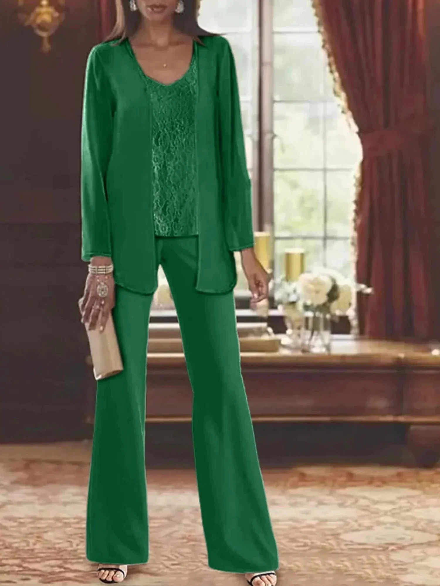 Chiffon Mother of the Bride Pantsuits with Jacket - Image 27