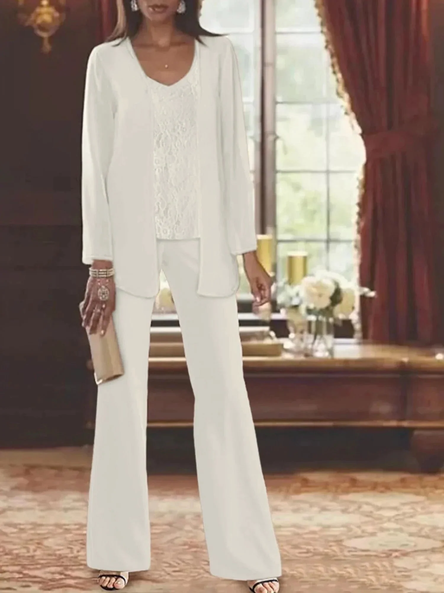 Chiffon Mother of the Bride Pantsuits with Jacket - Image 31