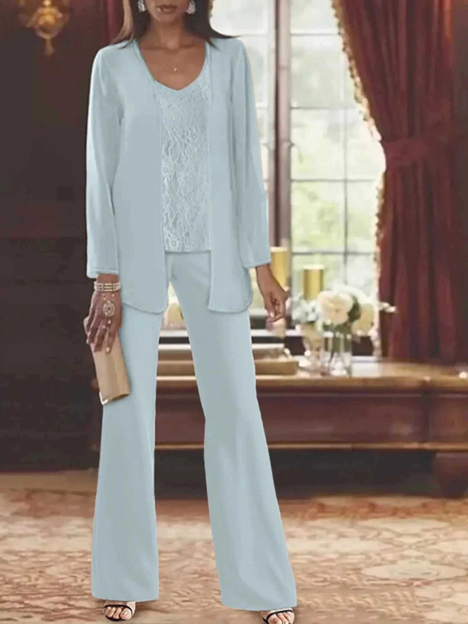 Chiffon Mother of the Bride Pantsuits with Jacket - Image 33