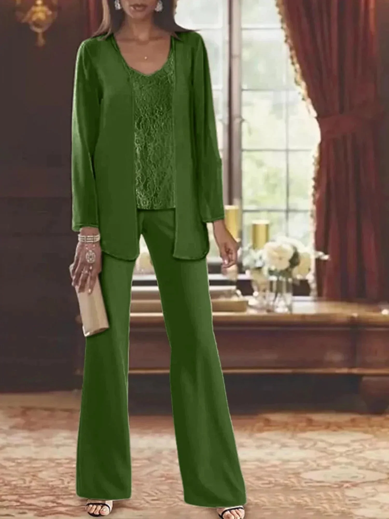 Chiffon Mother of the Bride Pantsuits with Jacket - Image 48