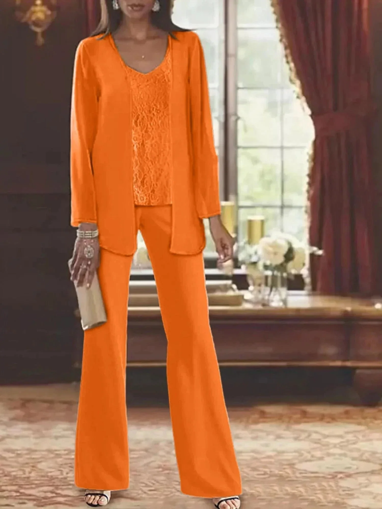 Chiffon Mother of the Bride Pantsuits with Jacket - Image 49