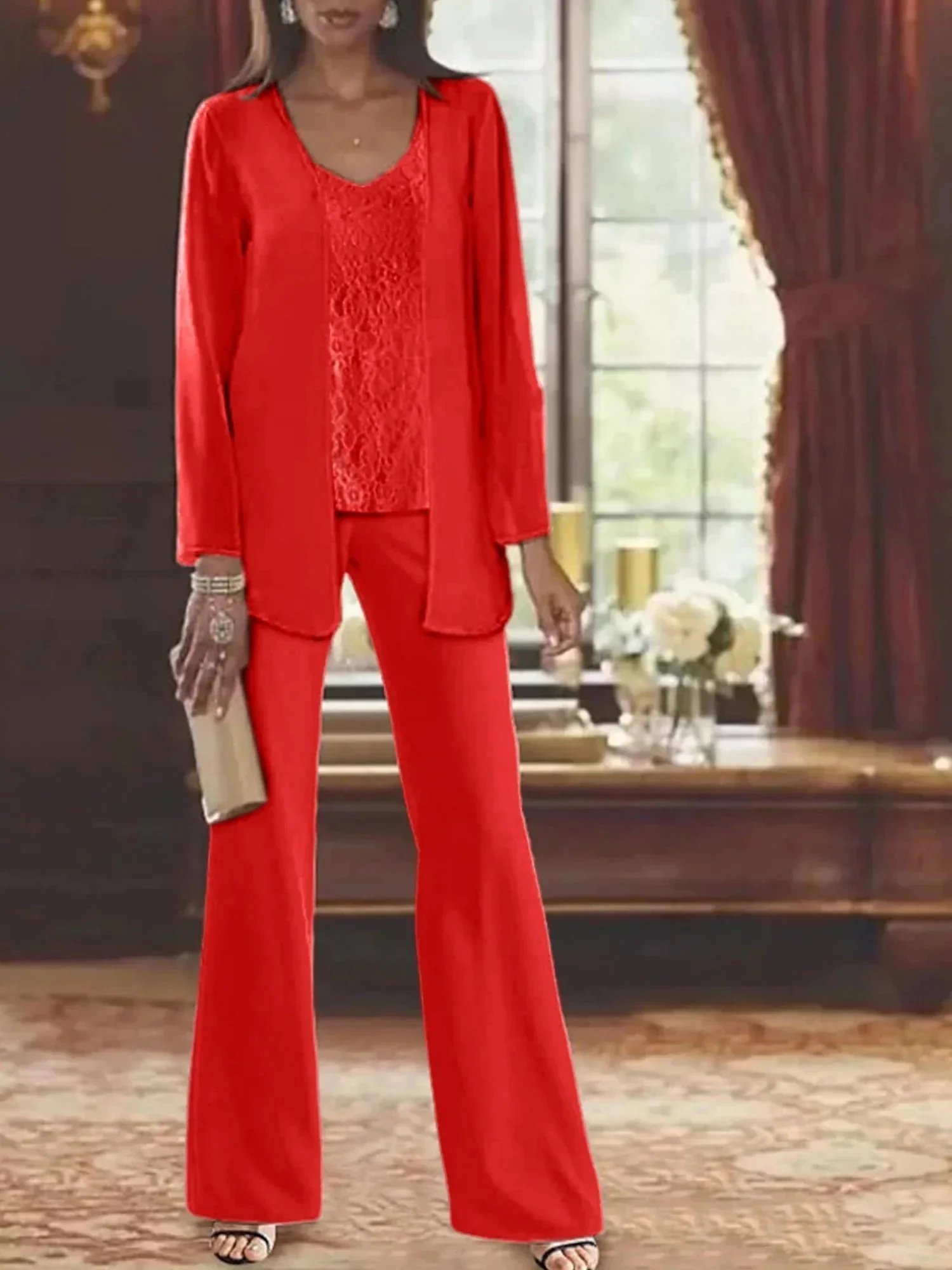 Chiffon Mother of the Bride Pantsuits with Jacket - Image 57