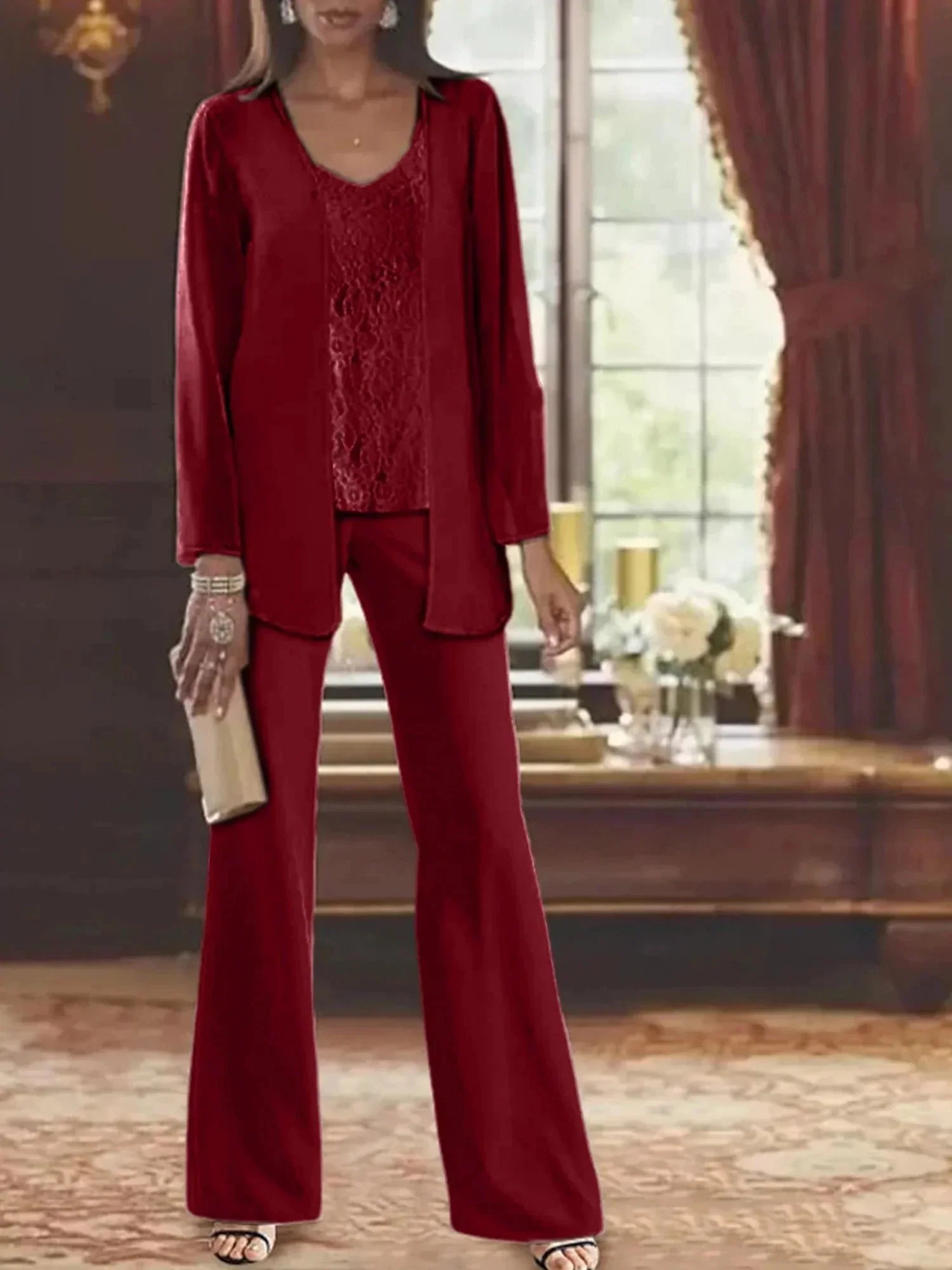 Chiffon Mother of the Bride Pantsuits with Jacket - Image 67