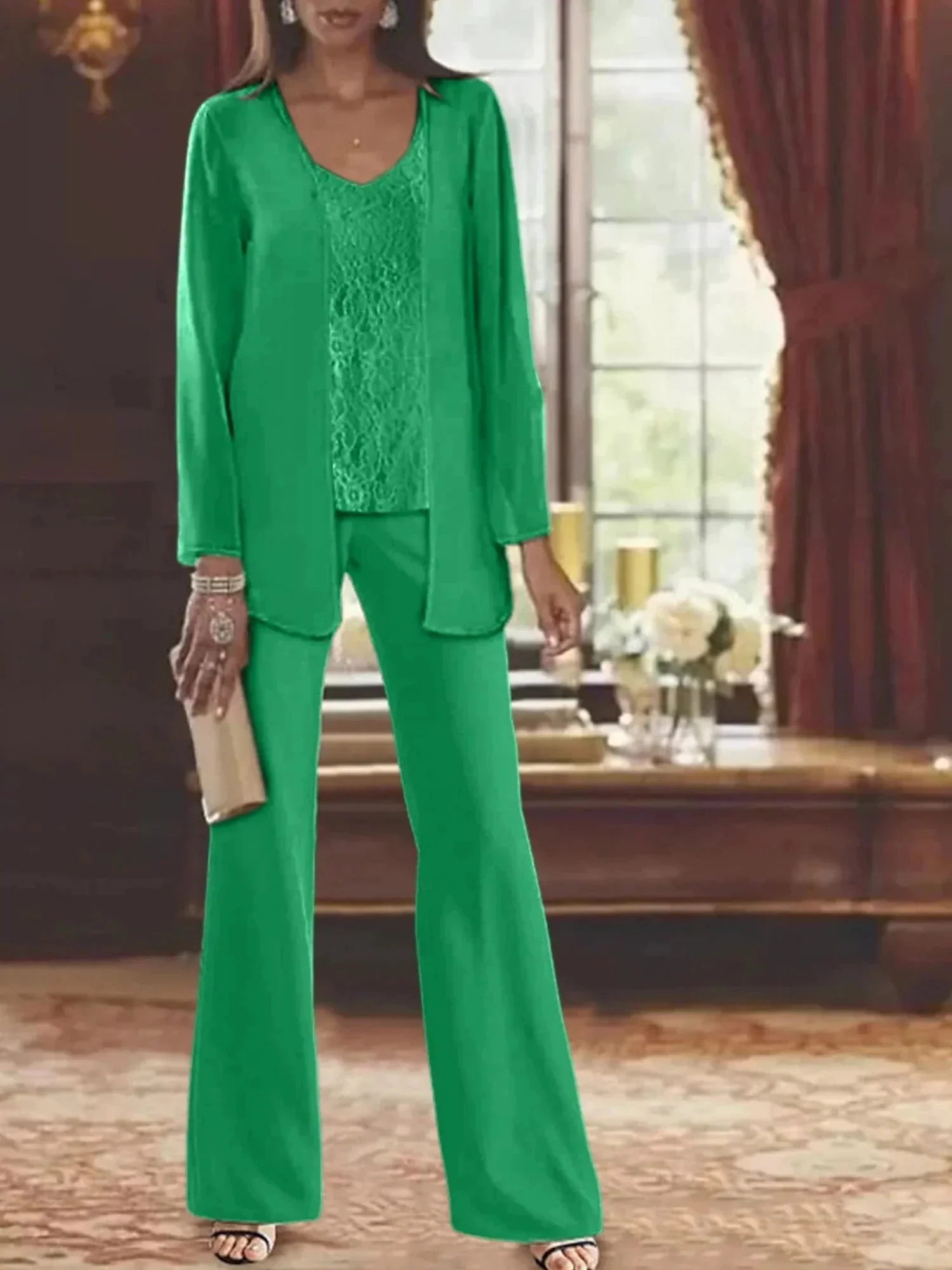 Chiffon Mother of the Bride Pantsuits with Jacket - Image 72